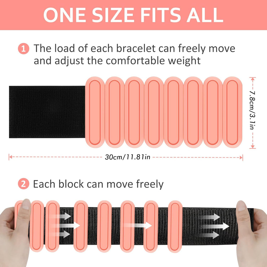 Skiennix Adjustable Wrist & Ankle Weights - Premium Silicone Bracelets for Yoga & Home Workouts | Set of 2 (1 lb Each)