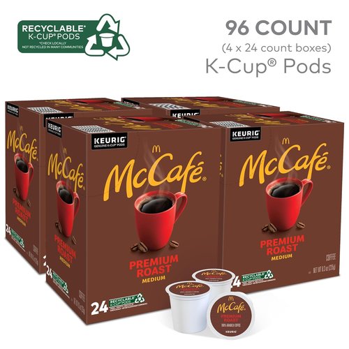 McCafe Premium Roast Coffee - Medium Roast Keurig K-Cup Pods | 96 Count for Rich Flavor