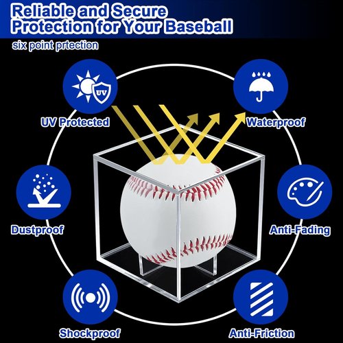 Baseball Case Display by [Brand Name] - UV Protected Acrylic Holder for Official Size Balls | Clear Cube Design