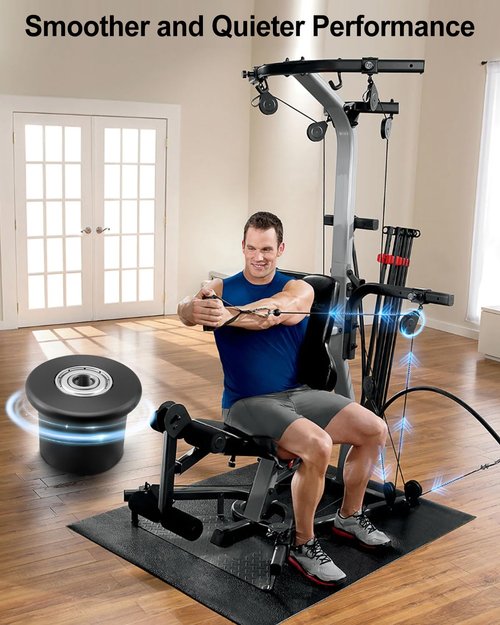 6PCS Rolling Seat Trolley Wheels Compatible with Bowflex Home Gym Blaze Classic Elite Motivator2 Pr1000 Sport Conquest Ultimate2 Schwinn Comp Revolution, Sliding Seat Bracket Roller