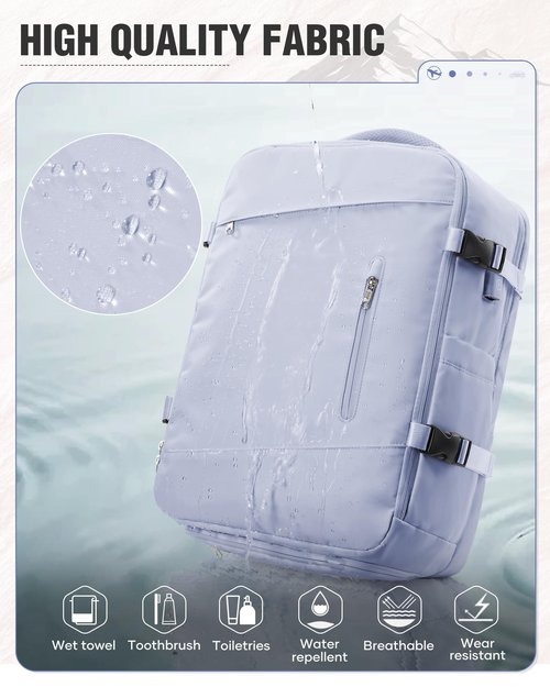 WEPOET Travel Backpack with Vacuum System Women, Waterproof Vacuum Backpack with Pump, Compression Bags Travel Backpack Carry on Flight Approved, Mochila de Viaje Compresion al Vacio Men(purple)