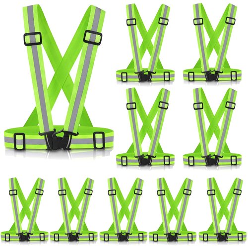 SAWNZC Reflective Vest Running Gear, 2Pack High Visible Safety VES for Cycling Jogging Running Walking, Adjustable for Men Women Kids