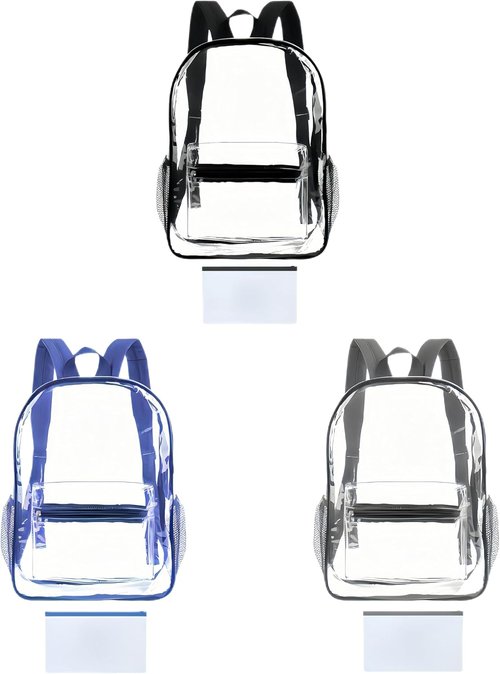 Clear Backpack by [Brand Name] - Transparent Design for Travel, Sports & School | Stadium Approved