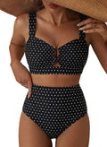 Herseas Women's Floral Print High-Waisted Bikini Set - 2 Piece U Wire Cutout Swimsuit for Summer Beach
