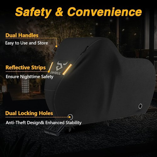EVERBUL Bike Cover - Waterproof Outdoor Protection for 2 or 3 Bikes | 87'' L x 47'' W x 47'' H, Heavy-Duty 420D Fabric
