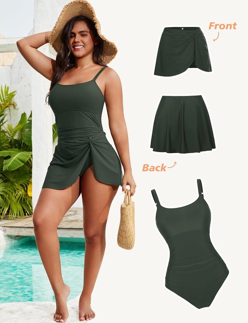 Blooming Jelly One-Piece Swimsuit - Modest Swim Skirt Design | Slimming Bathing Suit for 2026