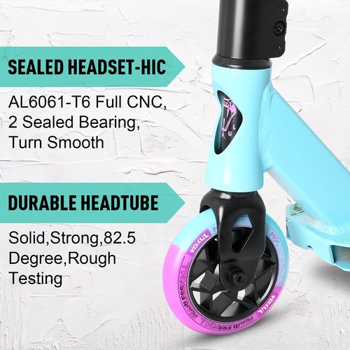 VOKUL K1 Pro Scooter - Trick Scooter for Kids 8 years and UP, Teens & Adults - Purple/Blue