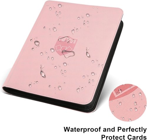 GERMUN Trading Card Binder - Premium 12 Pocket Album for 720 Cards | Double-Sided Holder in Pink