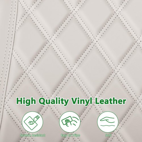 Golf Cart Seat Covers Fit for Yamaha G29/Drive2 Standard Front Seat Cushion,Vinyl Leather Yamaha Seat Cover Retractable Buckle Drawstring Storage Pouch,No Stapler Needed Replacement Seat Cover(Beige)