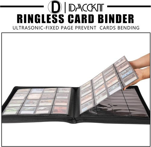 D DACCKIT Card Binder - 16 Pocket Album for 1024 Trading & Sports Cards | Model A in Golden Yellow