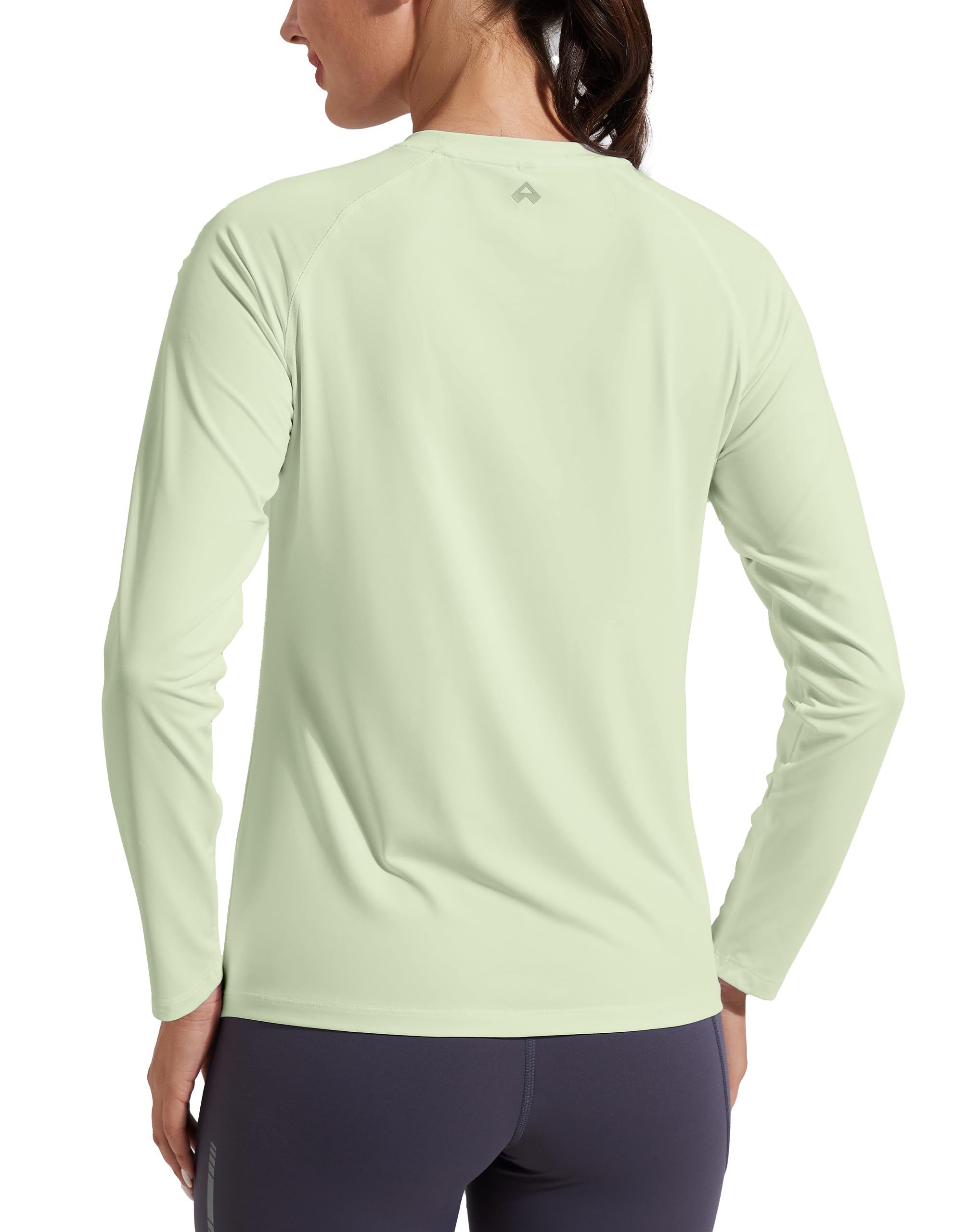 Pioneer Camp Womens UV Sun Shirt Long Sleeve Shirts for Women V Neck UPF50+ Workout Tops Quick Dry Rash Guard Hiking Shirt Pea Green