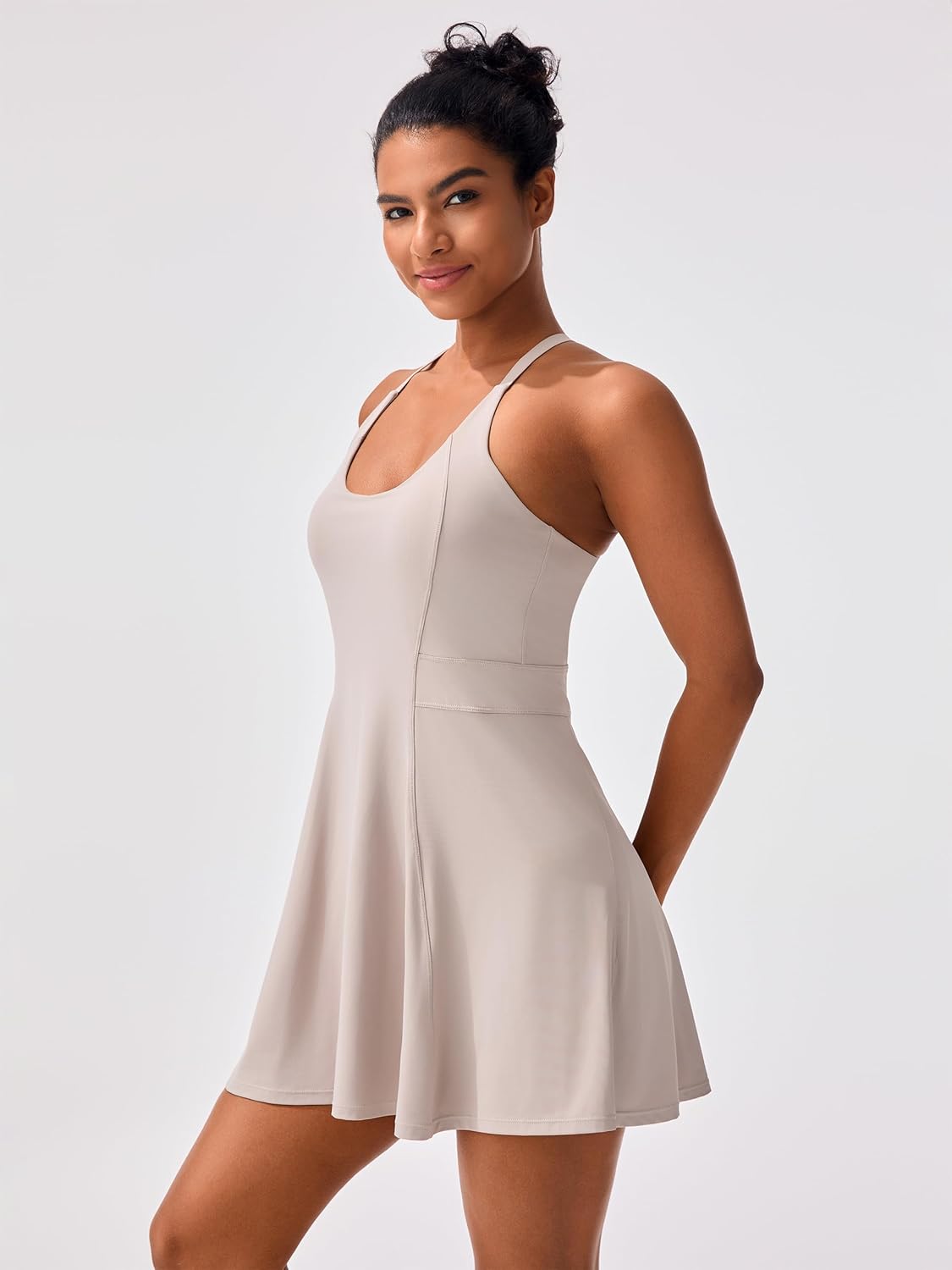 Skiennix Women's Tennis Dress - Adjustable Straps, Built-In Bra, Athletic Summer Style | Non-Removable Shorts