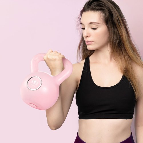 KHTO Kettlebells Fitness Exercise-Pink Strength Training Kettlebell Sets,Dumbbell Weights for Home Gym Equipment(20LB)