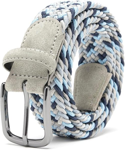 Fabio Valenti Men's Stretch Belt - Woven Braided Design for Golf, Casual Pants & Jeans - 1 3/8" Wide