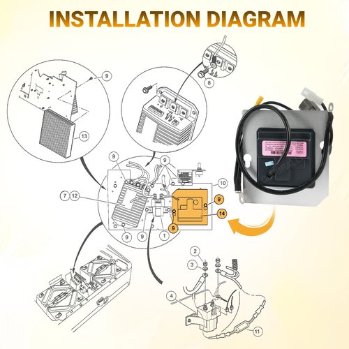 Golf Cart On Board Computer, Club Car OBC Fit for 2004-2015 Club Car Precedent 48V Electric Golf Cart, OEM#102511001, 102586301, 103403201