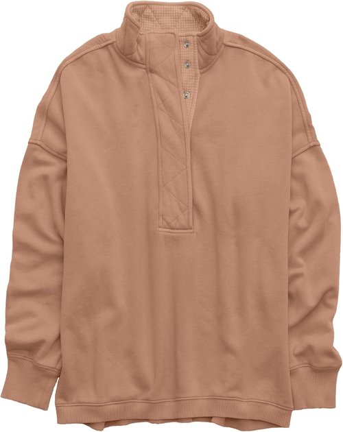 Gacaky Oversized Sweatshirt for Women - Casual Long Sleeve Button Henley Neck Pullover | Fashion Top