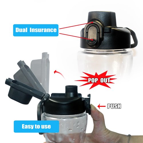 Lid for Cirkul Water Bottle - Auto Flip Lid for Hydro Flask Wide Mouth 12-64oz, Replacement Compatible with Cirkul, Hydroflask, Simple Modern, Iron Flask & Others, Nozzle with Button Lock (2)