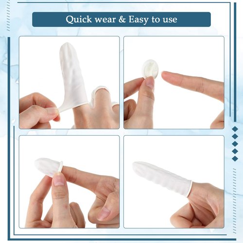1600 Pcs Latex Finger Cots, Disposable Medium Fingertip Protector Gloves White Finger Covers for Industrial, Beauty, Pet and More, Medium