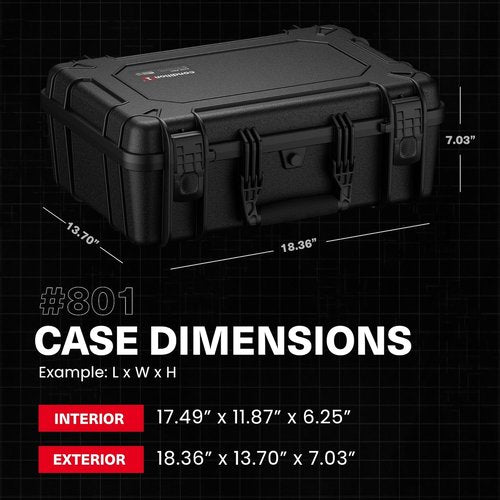 Condition 1 18" Pistol Case - Heavy Duty Waterproof Hard Gun Case with 5 Slot Foam | TSA Friendly, Made in USA