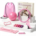 ElaraFit Home Pilates Ring and Ball Set for Women with 5 Resistance Bands 13 inch Magic Circle Workout Starter Kit for Beginners Full Body Toning 15 Min Daily Routine,Gradient Pink