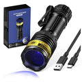 VMTENMV UV Flashlight USB Rechargeable 365nm Mini Blacklight, Wood's Lamp Portable Handheld Powerful LED UV Blacklight for Pet Urine,Rocks, Resin Curing