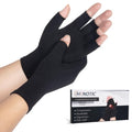 HENOTIC 2 Pairs Arthritis Compression Gloves for Women Men, Fingerless Breathable & Moisture Wicking Compression Gloves for Relieving Carpal Tunnel Aches, Rheumatoid Pains, Joint Swell Black M