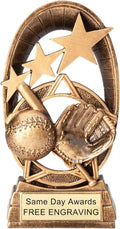 Radiant Star Trophy - Custom Engraved 6.5-Inch Award - Solid Resin Design for Sports & Events