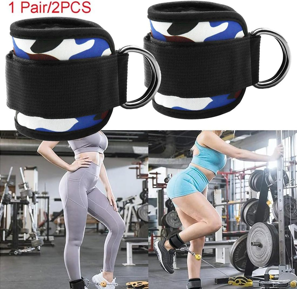 Skiennix Ankle Resistance Bands - Adjustable Padded Straps for Glute Kickback | 1 Pair