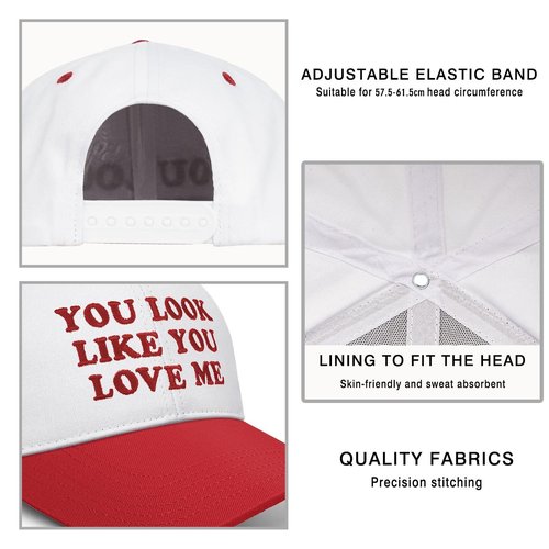 You Look Like You Love Me Hat, Funny Vintage Trucker Hats for Women Men, Trendy Embroidered Snapback Baseball Cap