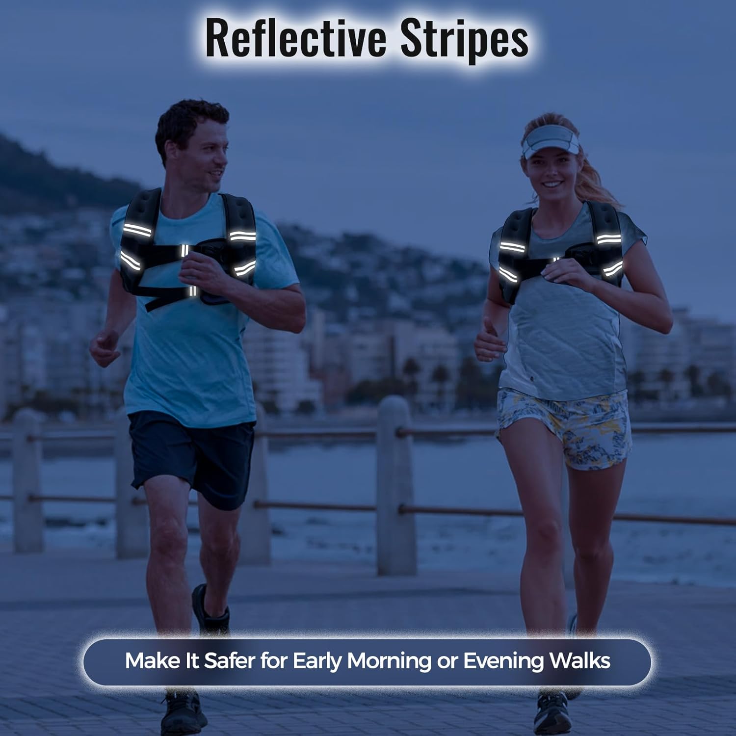 Zeerun Weighted Vest - Comfortable & Durable Rucking Vest with Reflective Stripe | Adjustable for Walking, Running & Strength Training
