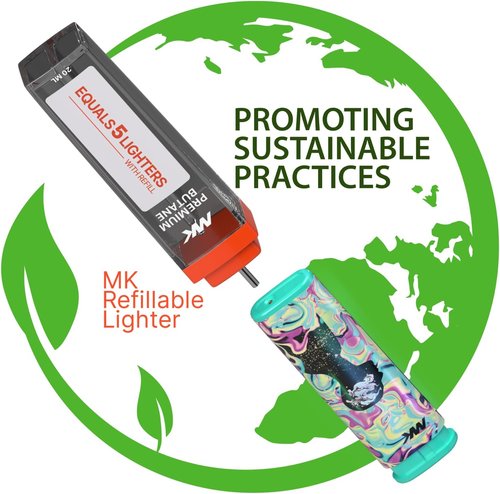 MK Windproof Jet Flame Lighters - 5PCS Striking Design | Refillable Butane Lighters for Camping & Outdoor Use