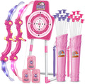 SpringFlower Archery Set - 2 Bow and Arrow Sets with LED Lights & Foam Dart Guns | Perfect Gift for Kids 5-10+ Years