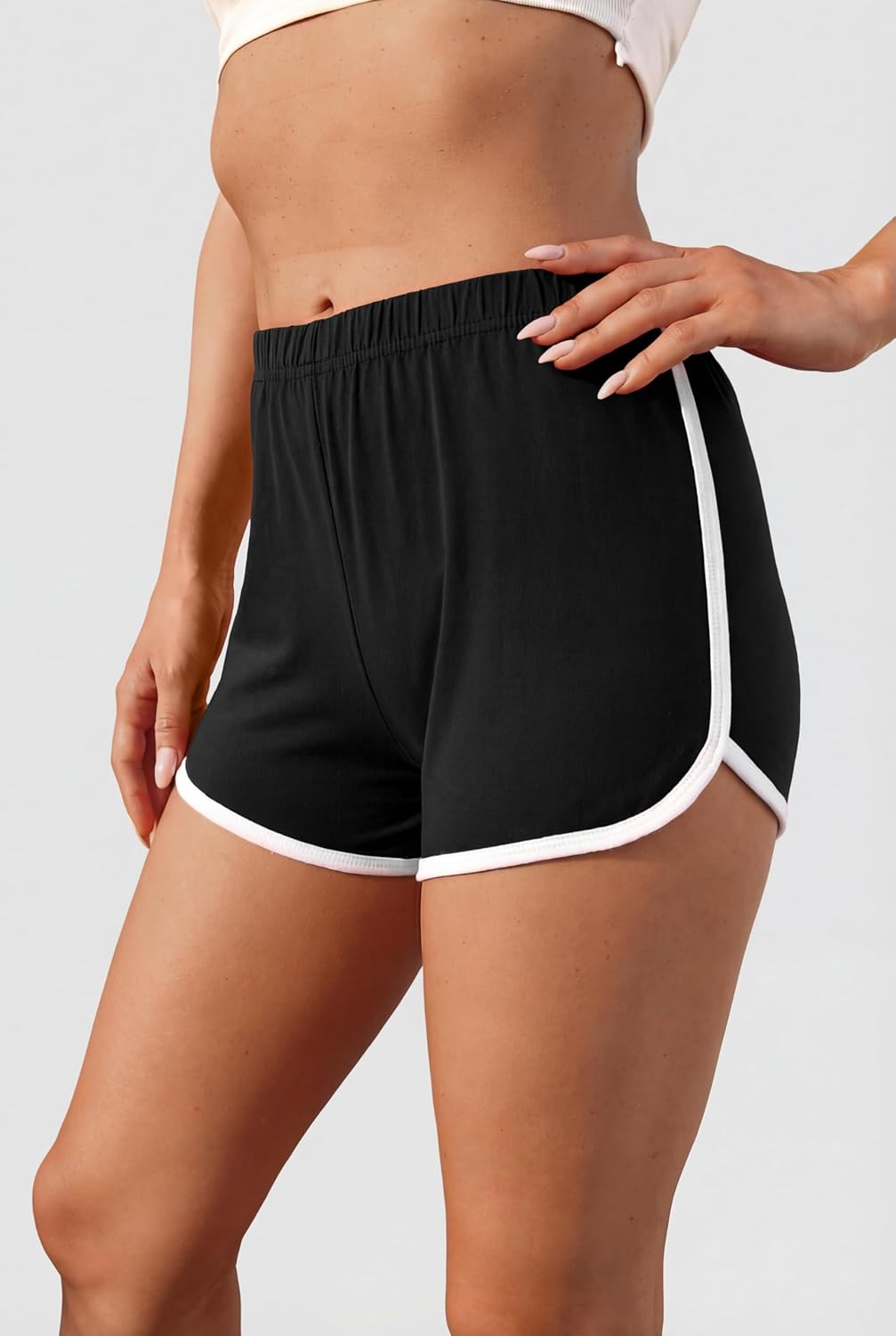 URATOT Women's Yoga Shorts - Elastic Cotton Activewear for Summer Running | Pack of 2