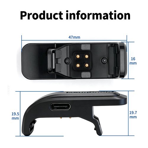 Charging Clip for Garmin Alpha TT25 T20 Dog Training Collar with Type-C Charging Cable