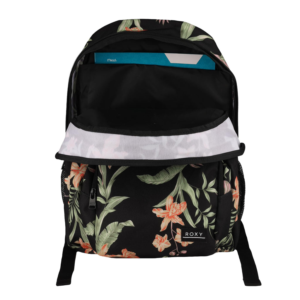 Roxy Women's Shadow Swell Backpack | Travel | Everyday Carry | Work | Gym | 21L | Recycled Polyester, Anthracite Island Escape