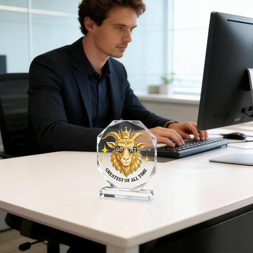 Goat Trophy - Acrylic Championship Award | 4.72x5.27 Inch - Ideal for Sports Tournaments & School Competitions