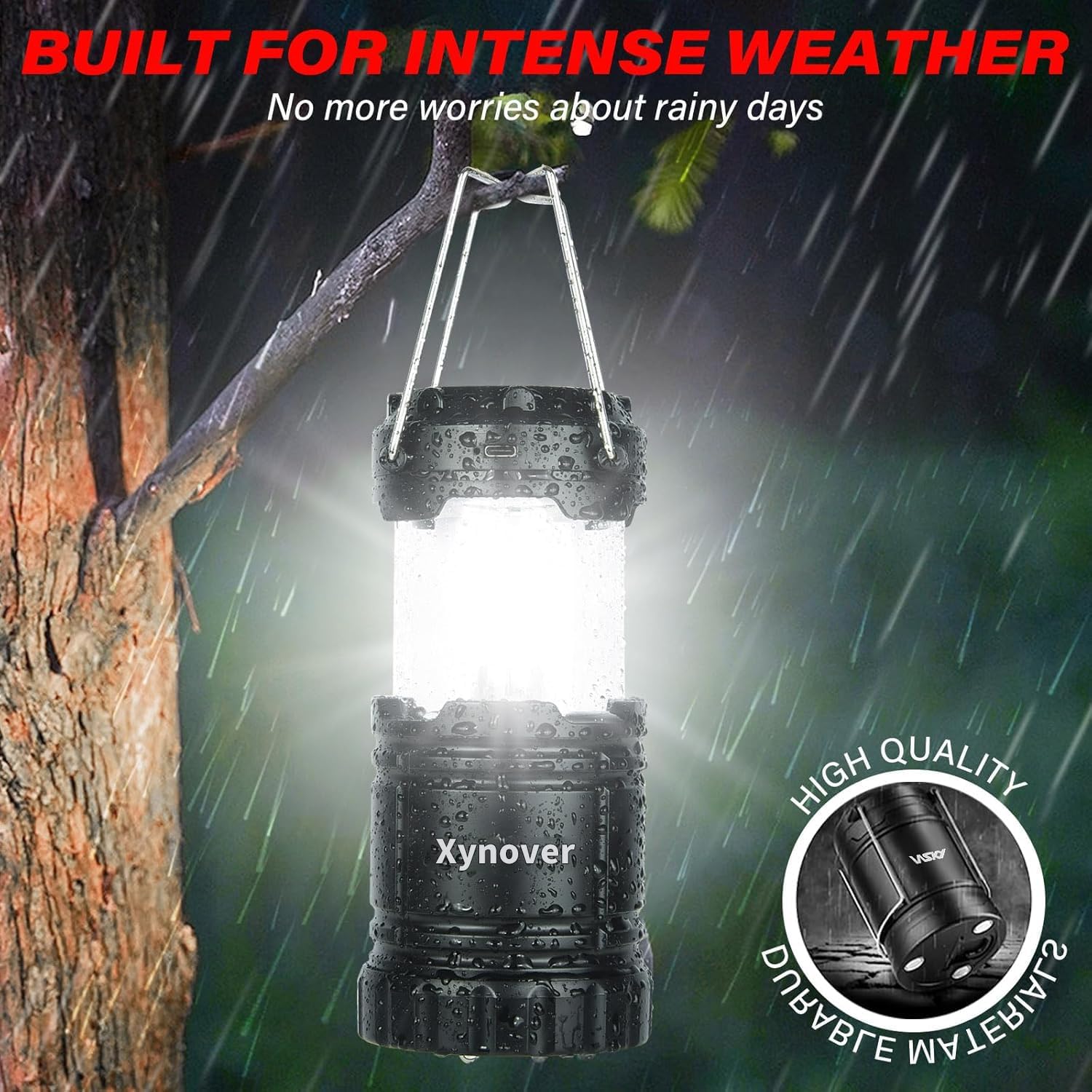 Skiennix Solar Camping Lanterns - 4-Pack Rechargeable LED with USB/Solar, Waterproof & Collapsible for Emergencies