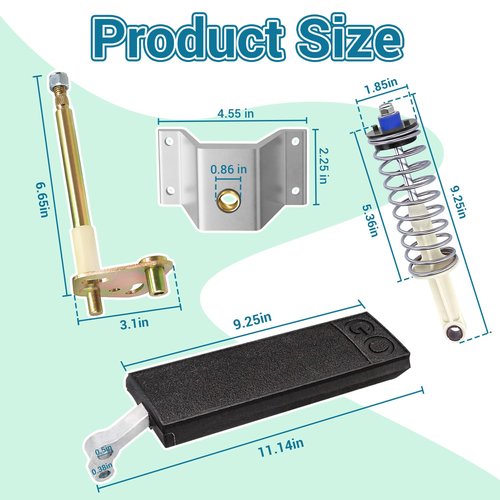 CartClan 1996-UP DS Accelerator Pedal Repair Kit, Including Accelerator Spring Rod Retainer, Suitable to Club Car DS Electric& Gas Golf Cart, OEM#: 1017696/103865101+102026001+1011694+101817401