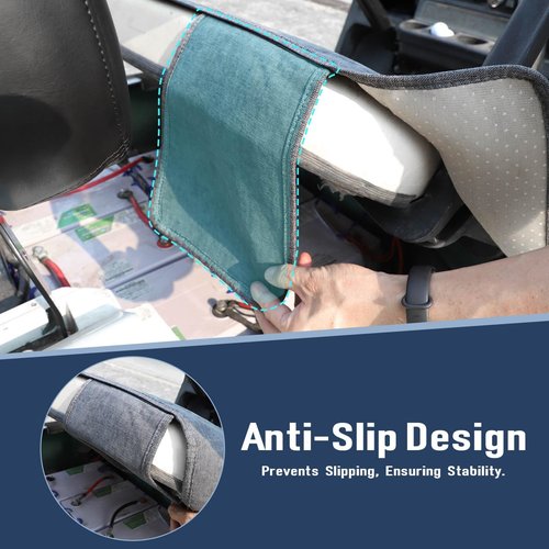 LEAPGOMAX Golf Cart Seat Blanket Covers, Breathable Heavy Duty Universal Golf Cart Seat Covers for Club Car DS Precedent EZGO TXT RXV with 2 Pockets for Your Golf Items