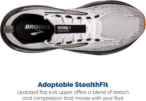 Brooks Men’s Glycerin GTS 21 - Supportive Stealthfit Running Shoe for Ultimate Comfort