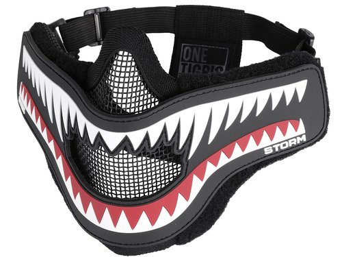 OneTigris Tactical OTG Goggles Over Glasses and X Storm Airsoft Mask Foldable Mesh Mask with Removable Shark Jaw Morale Patch