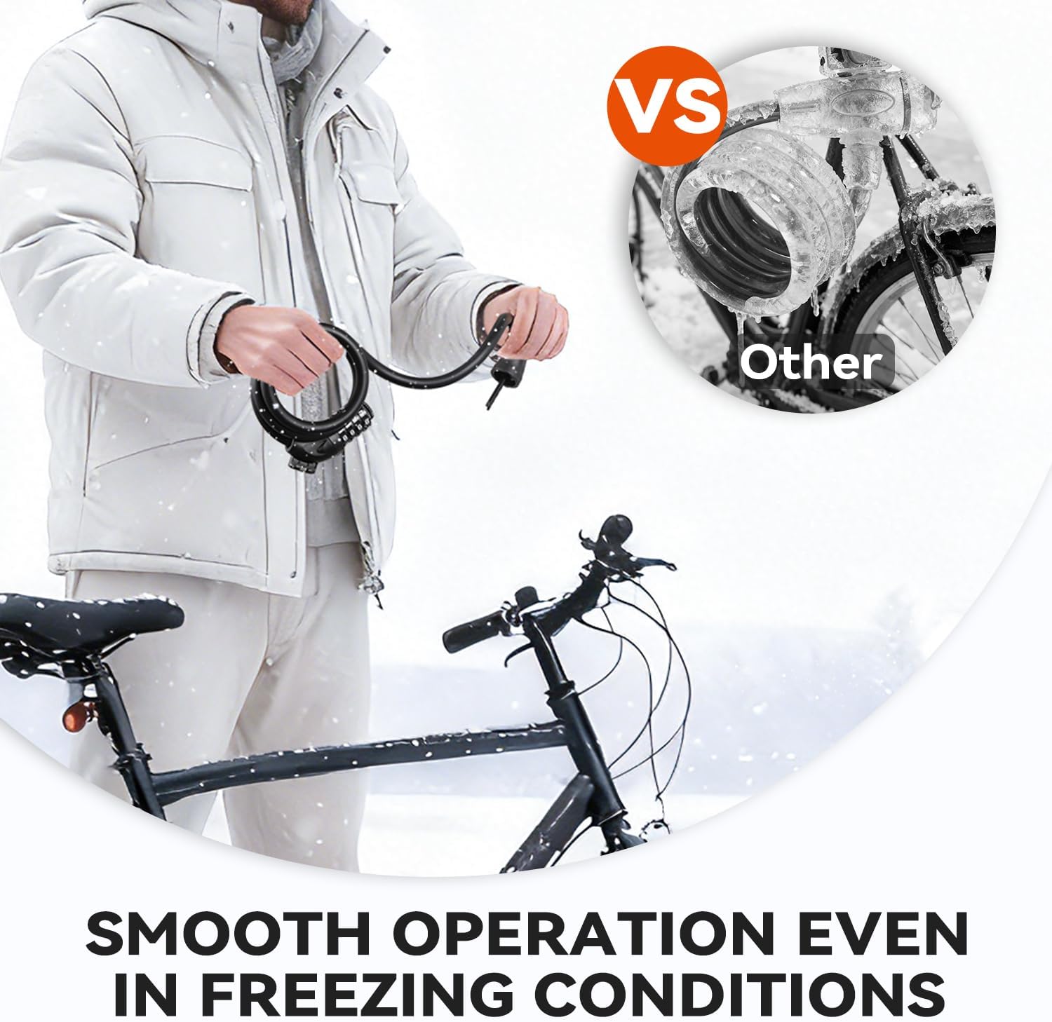Sportneer Bike Lock - 4-Digit Combination, Weatherproof 12mm Heavy Duty Steel | 4ft Cable for Bicycles & Scooters