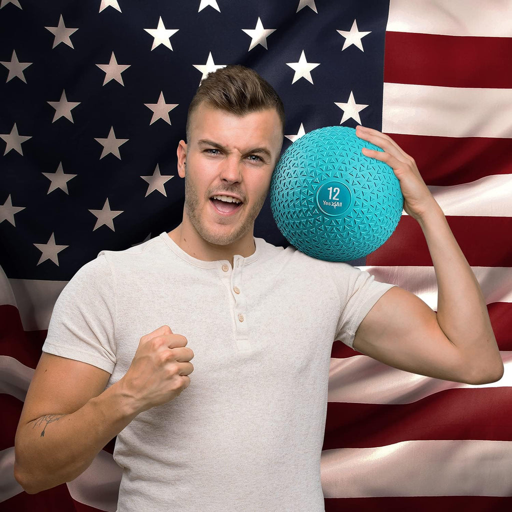 Yes4All Slam Balls - Durable 10-40lb Weighted Workout Ball for Core Strength Training