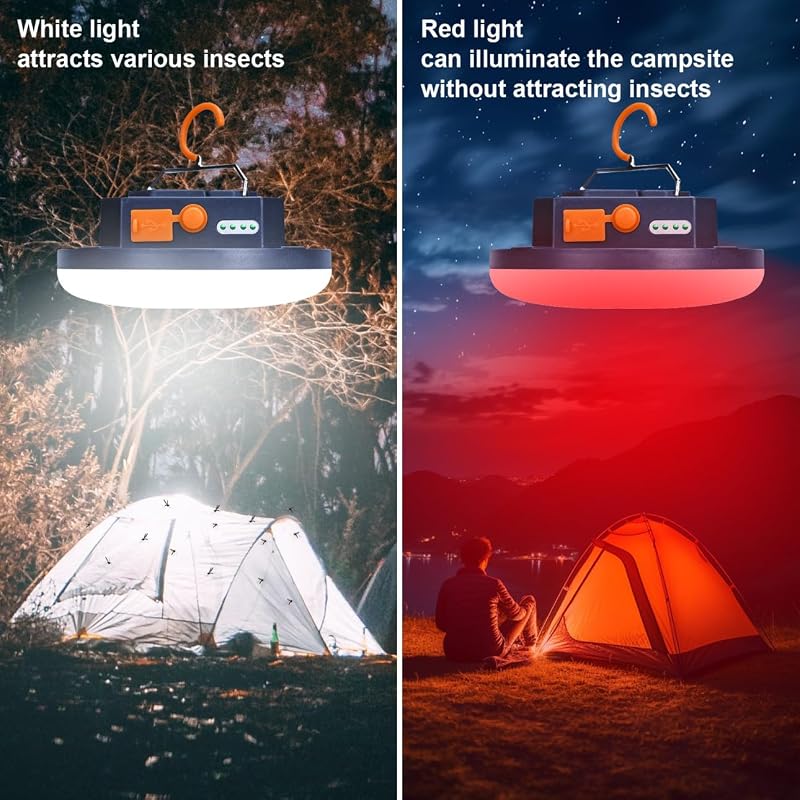 Rechargeable 4000-Lumen Red Light Camping Lantern with 10000mAh Battery - IP45, Dimmable