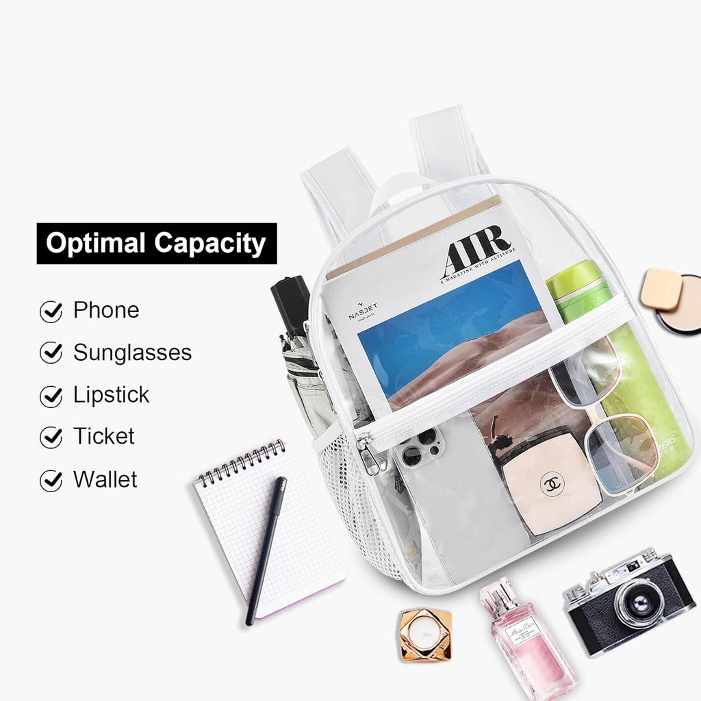 USPECLARE Clear Backpack - Stadium Approved 12x6x12 Waterproof Bag for Events & Concerts
