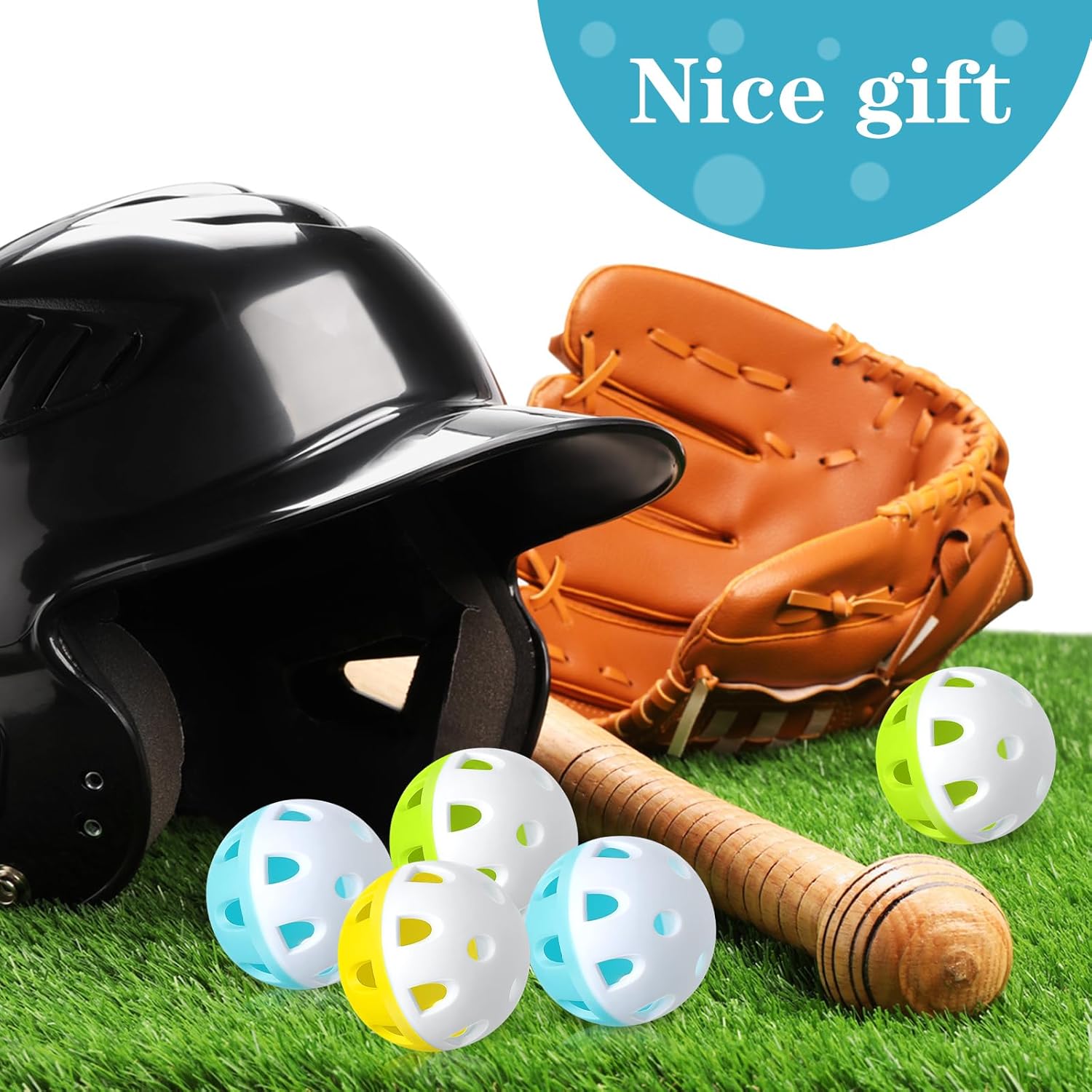 VioraWhite Mini Plastic Baseballs - 1.65 Inch Lightweight Training Balls with Drawstring Bag | 48/24 Pcs Set