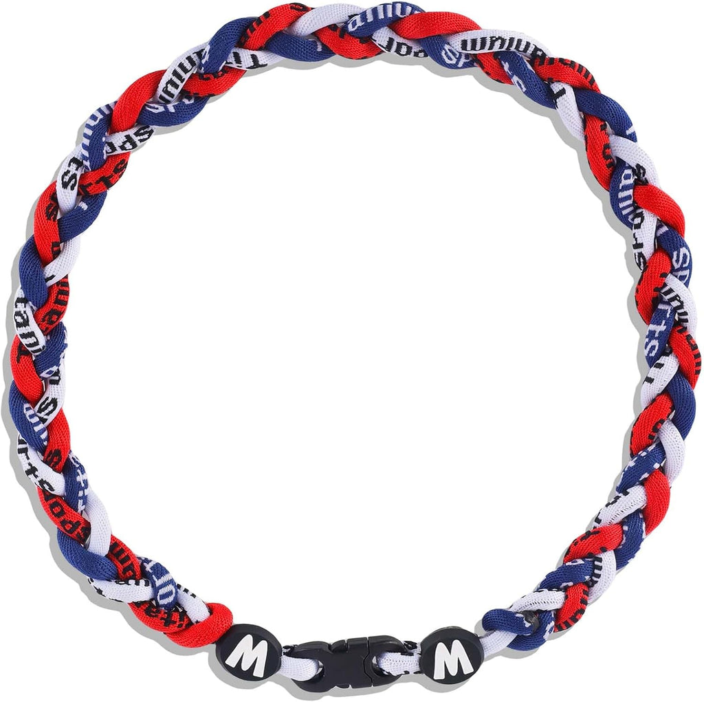 Willtok Premium Baseball Necklace - 18-Inch Nylon Tri-Braided Tornado Design