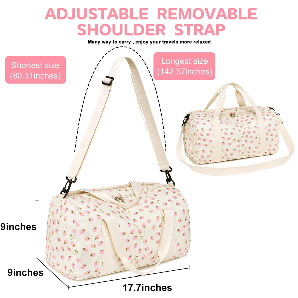 BLUBOON Duffle Bag Girls Kids Cute Gym Bag with Shoes Compartment & Wet Separation Waterproof Sports Overnight Travel Bag