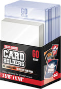 PSA Semi Rigid Card Holders - 100 Bundle for Trading Cards | 50 Holders & 50 Soft Sleeves - 3-5/16” x 4-7/8”