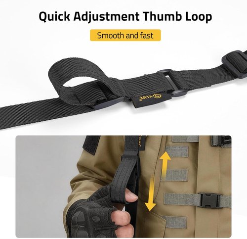 CVLIFE Quick Adjust Rifle Sling - Two Point Design with Removable Shoulder Strap & 7 Elastic Loops | Fits 9mm-13mm Calibers